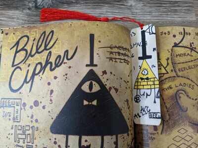 Hand-Painted Wooden Bookmark - Bill Cipher