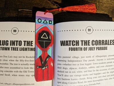 Hand-Painted Wooden Bookmark - Triangle