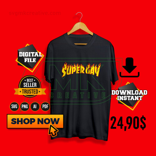 Instant Download Super Gay Thrasher Logo