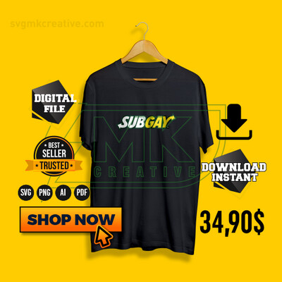 Instant Download-SUBGAY SUBWAY logo Parody