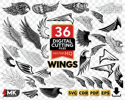WINGS SVG Silhouette Clipart