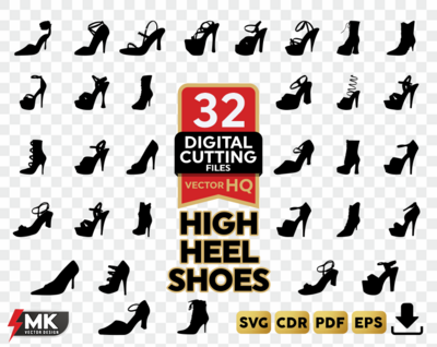 High Heel Shoes SVG Silhouette Clipart