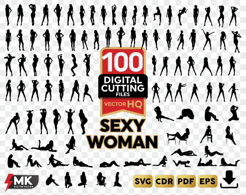 SEXY WOMAN SVG, Silhouette clipart, CDR, PDF, EPS, Vector