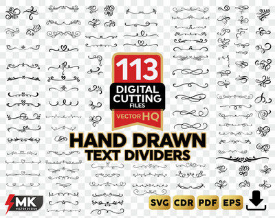 Hand-Drawn Text Dividers SVG