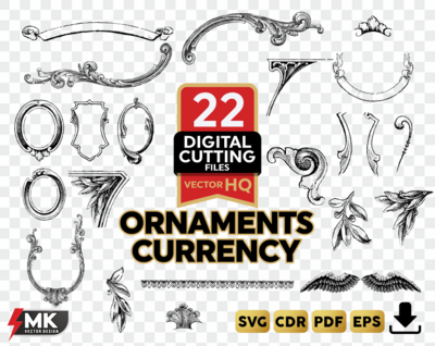 Ornaments Currency SVG Silhouette Clipart
