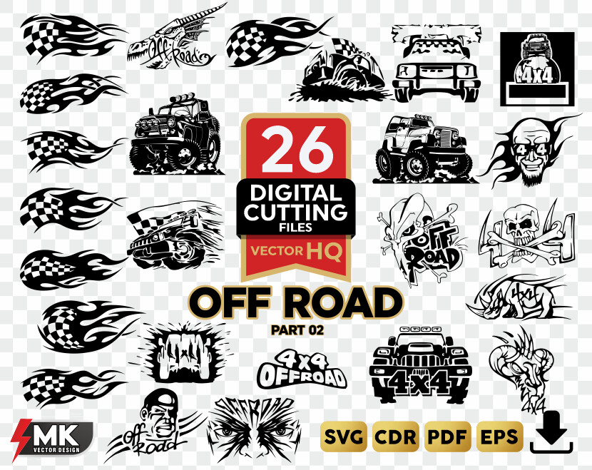 OFF ROAD #02 SVG, Silhouette clipart, CDR, PDF, EPS, Vector