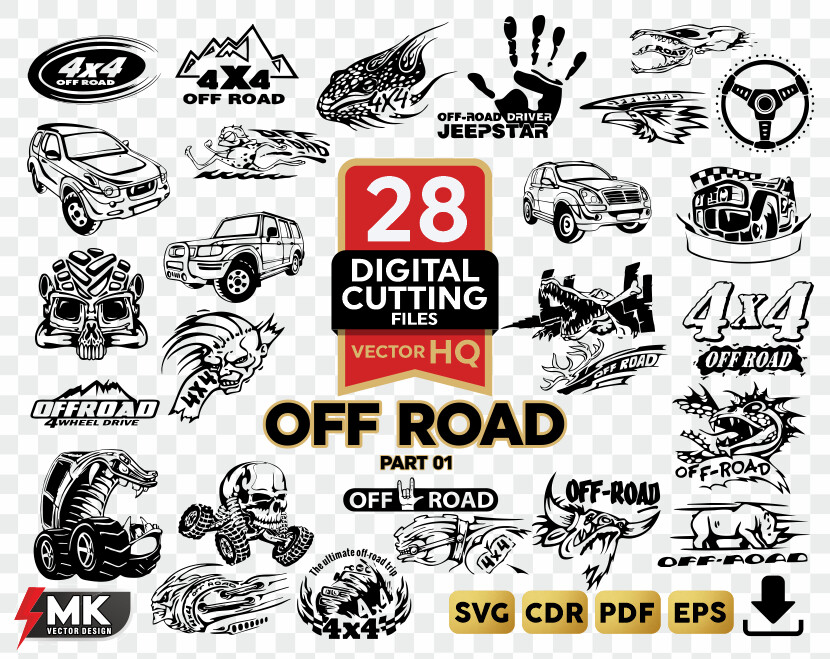 OFF ROAD #01 SVG, Silhouette clipart, CDR, PDF, EPS, Vector