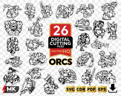 Orcs SVG Silhouette Clipart