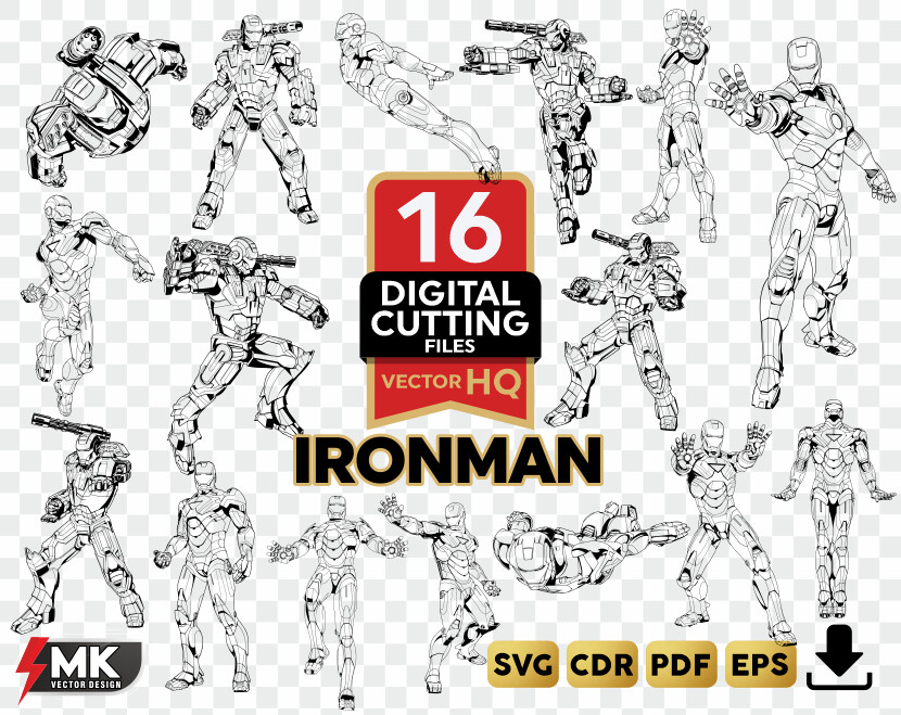 IRON MAN SVG, Silhouette clipart, CDR, PDF, EPS, Vector