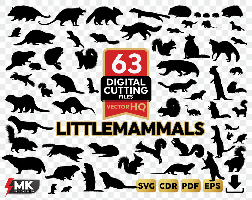 LITTLE MAMMALS SVG, Silhouette clipart, CDR, PDF, EPS, Vector