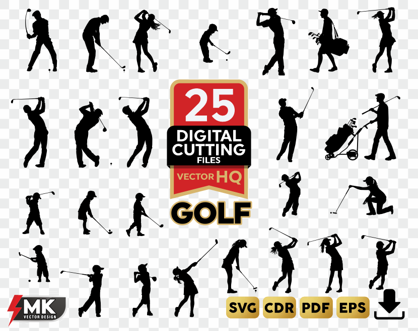 GOLF SVG, Silhouette clipart, CDR, PDF, EPS, Vector