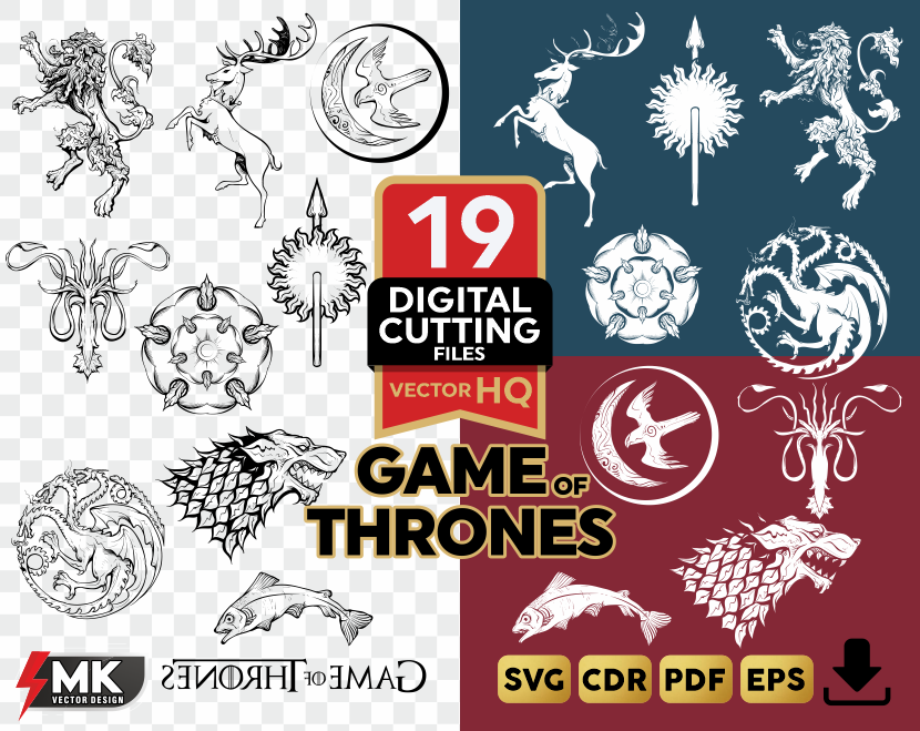 Game of Thrones SVG Silhouette Clipart Vector