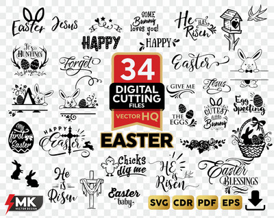 Easter SVG Silhouette Clipart Vector