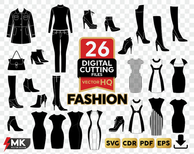 Fashion SVG Silhouette Clipart Vector
