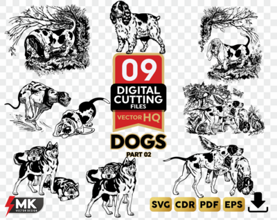 DOGS SVG #02, Silhouette clipart, CDR, PDF, EPS, Vector