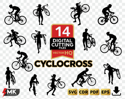 CYCLOCROSS SVG, Silhouette clipart, CDR, PDF, EPS, Vector