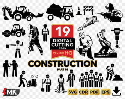 CONSTRUCTION #03 SVG, Silhouette clipart, CDR, PDF, EPS, Vector