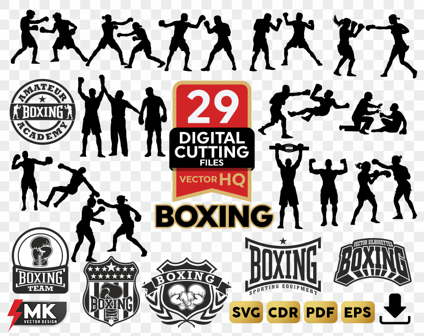 BOXING SVG, Silhouette clipart, CDR, PDF, EPS, Vector