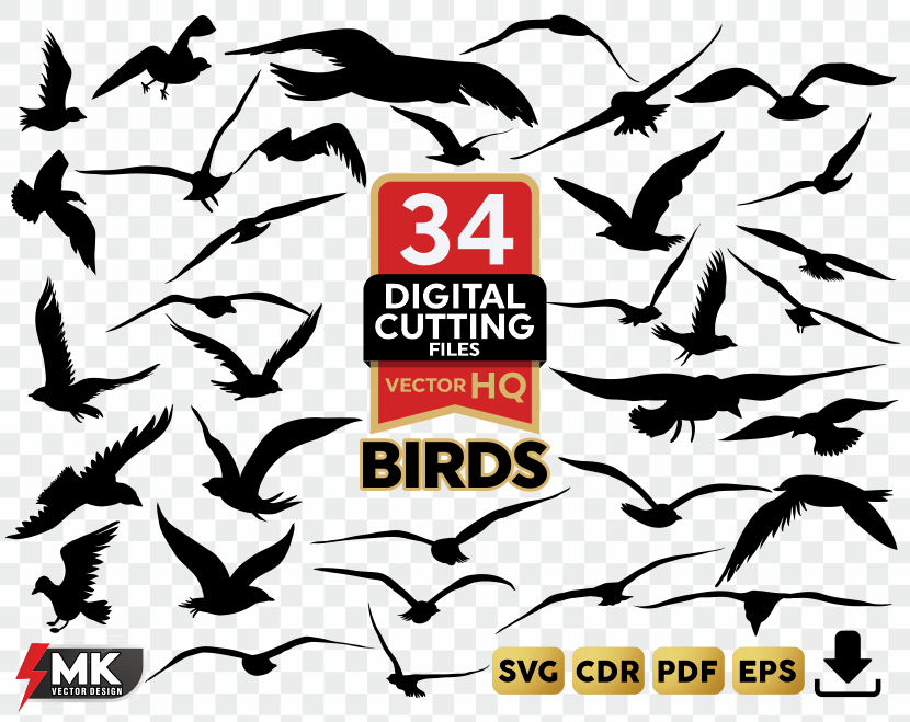 Birds SVG Silhouette Clipart Vector