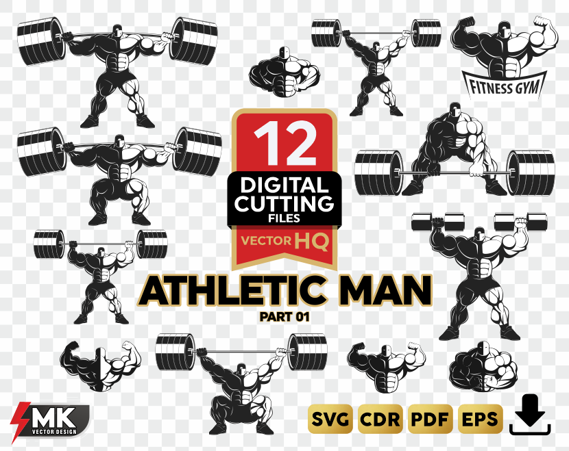 ATHLETIC MAN #01 SVG, Silhouette clipart, CDR, PDF, EPS, Vector