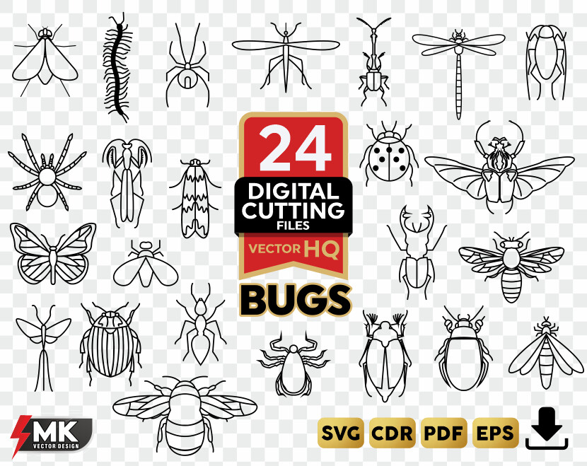 BUGS SVG, Silhouette clipart, CDR, PDF, EPS, Vector