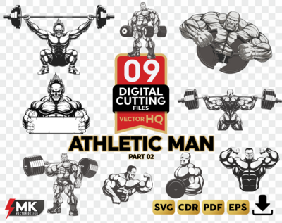 ATHLETIC MAN #02 SVG, Silhouette clipart, CDR, PDF, EPS, Vector
