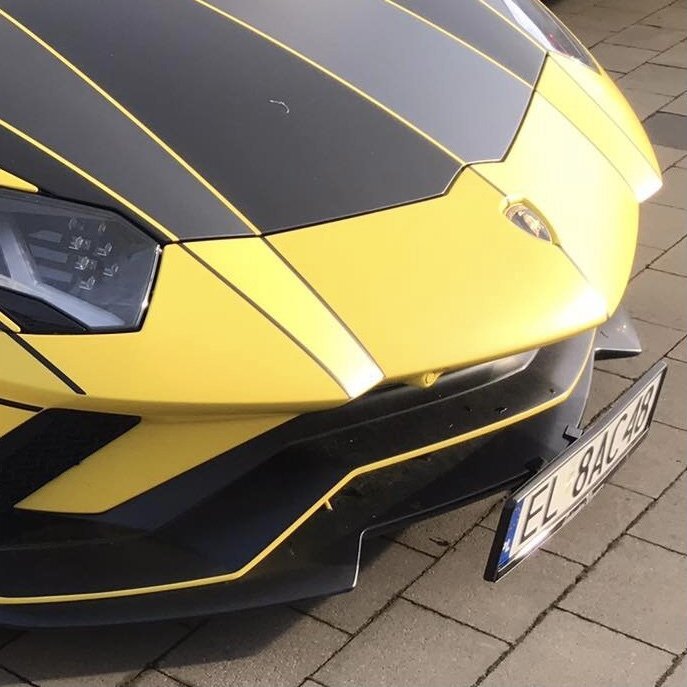 Lamborghini Aventador S front license mount
