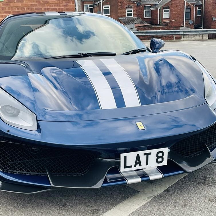 488 Pista Piloti front license mount
