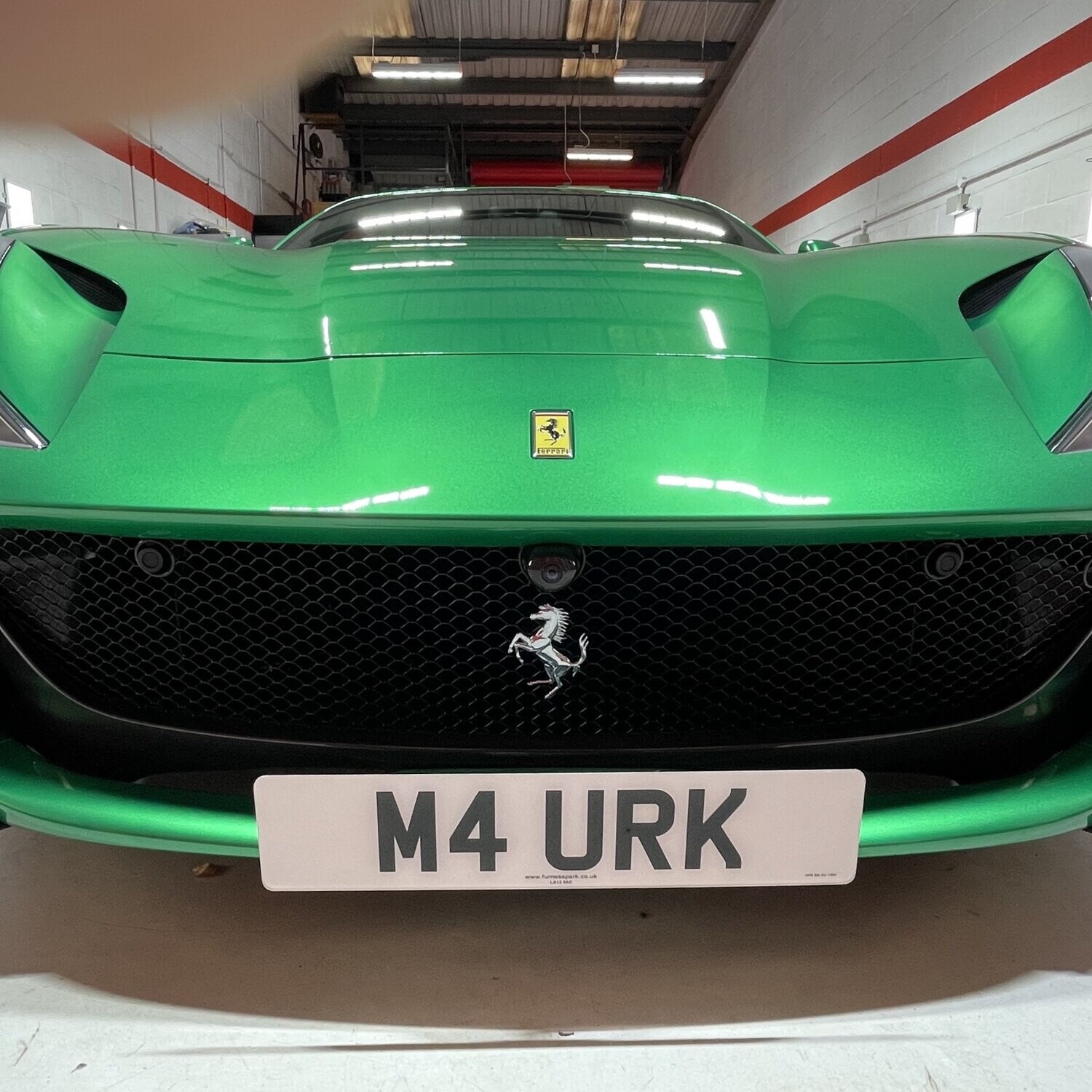 Ferrari Superfast front license mount
