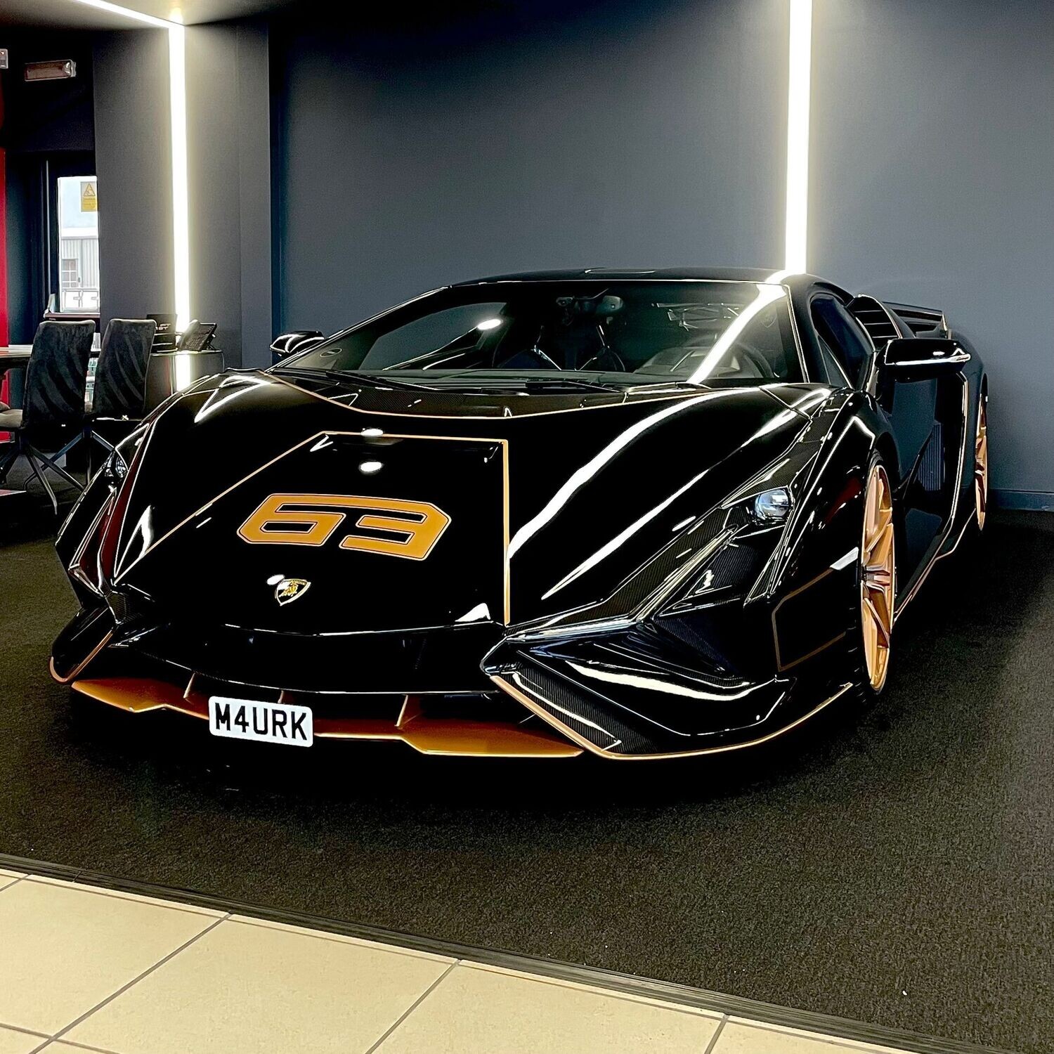 Lamborghini Sian detachable front license plate support