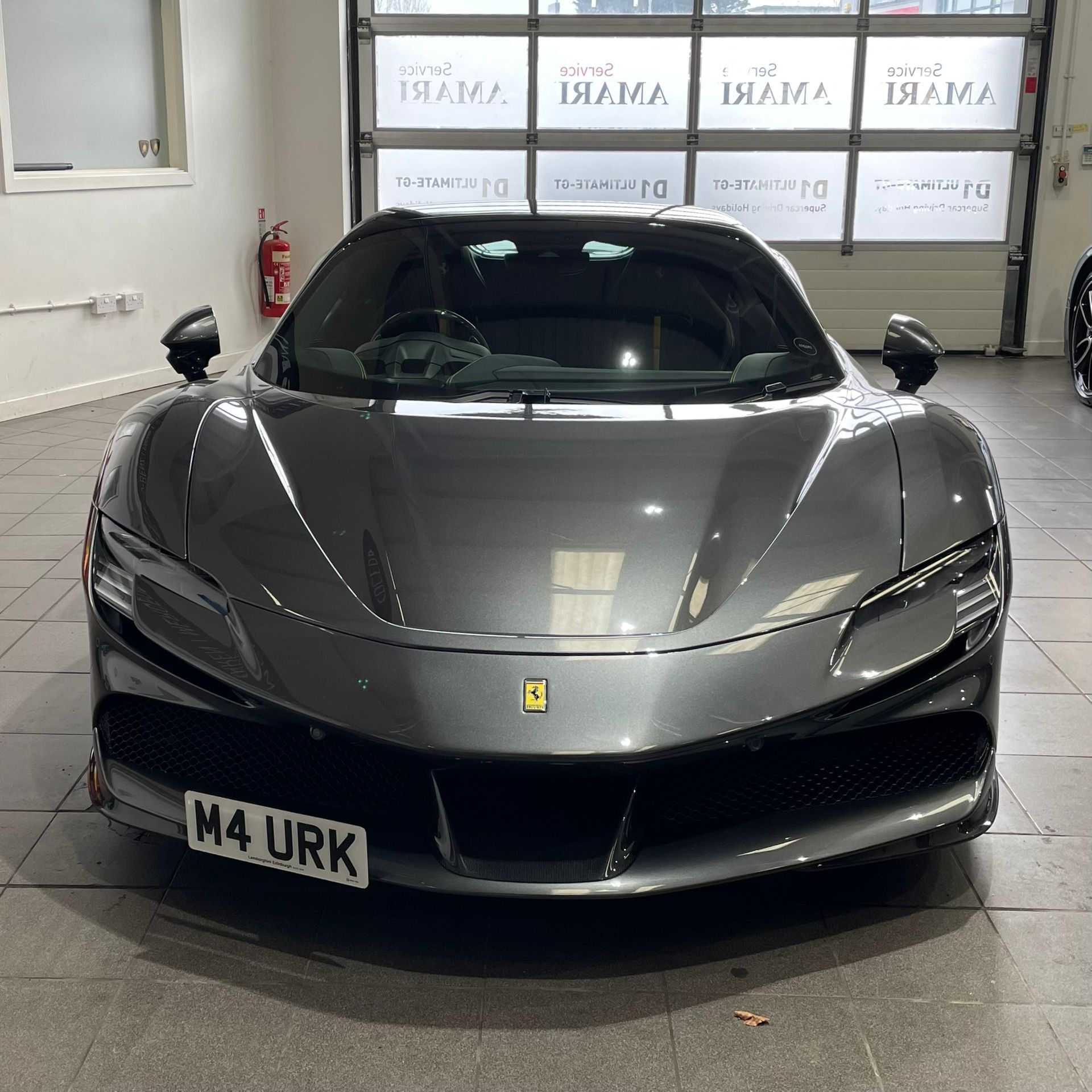 Ferrari SF90 License plate mount with a Radar & Camera fitted to the car