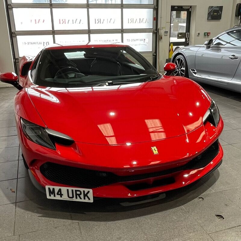 Ferrari 296 GTS License plate mount with a Radar & Camera fitted to the car