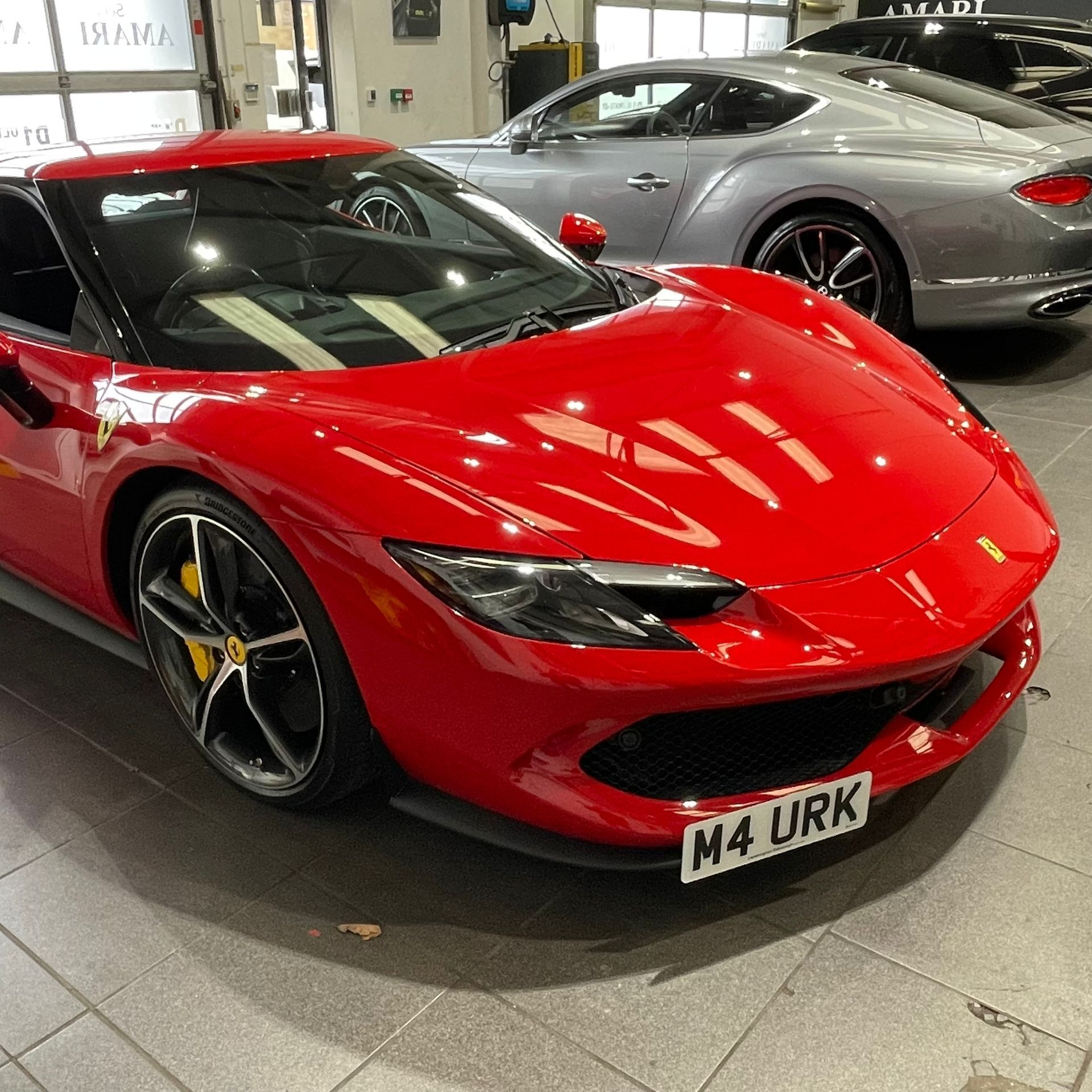 Ferrari 296 GTS License plate mount with a Radar & Camera fitted to the car