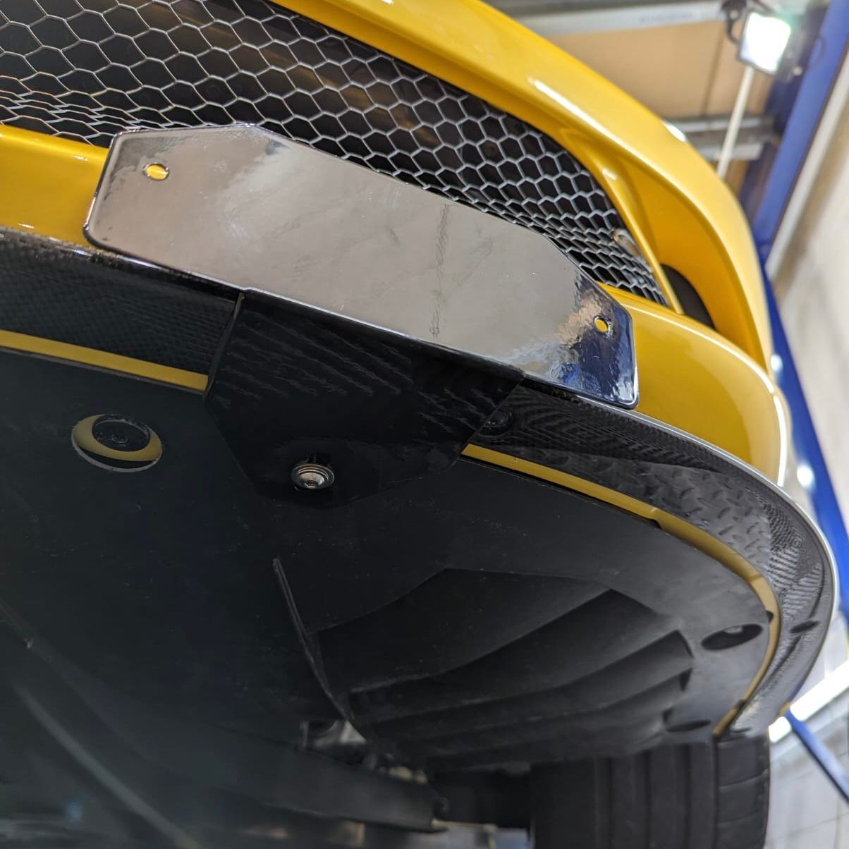 Ferrari 296 GTB License plate mount with a Radar & Camera fitted to the car