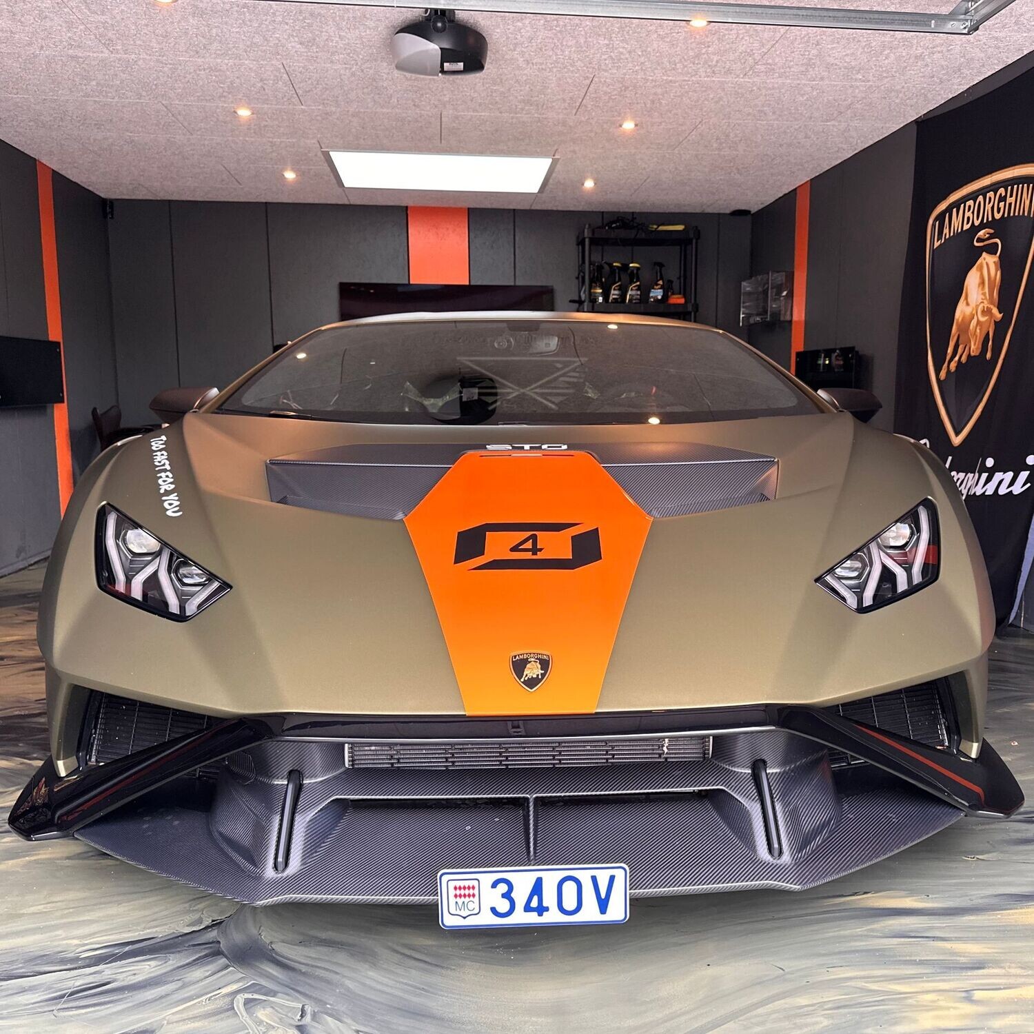 Lamborghini Huracan STO front license holder , no drill , no holes