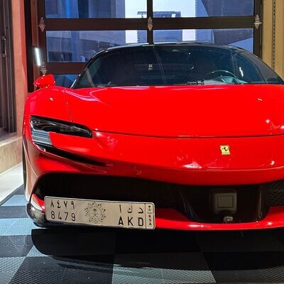 Ferrari SF90 License plate mount with a Radar & Camera fitted to the car