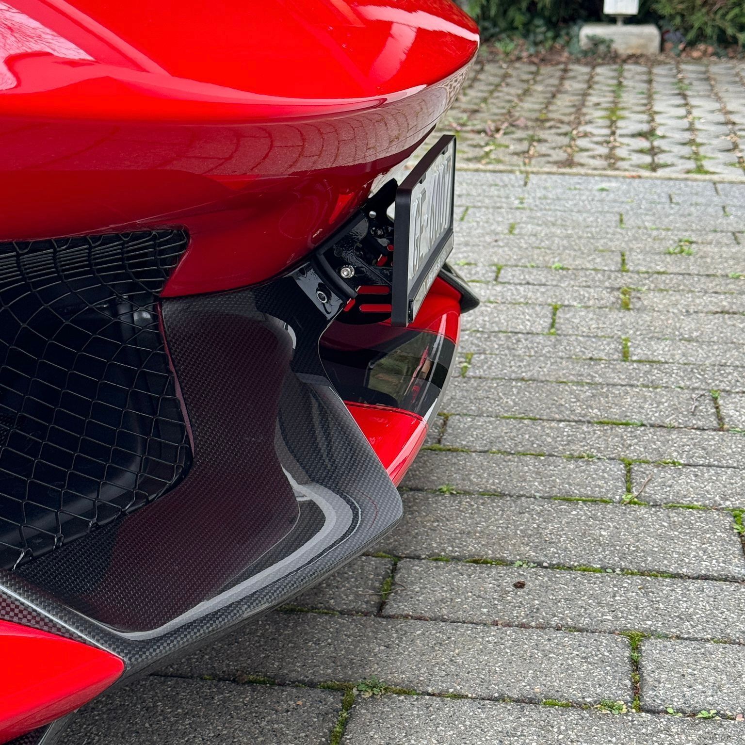 Ferrari 488 Pista front license mount