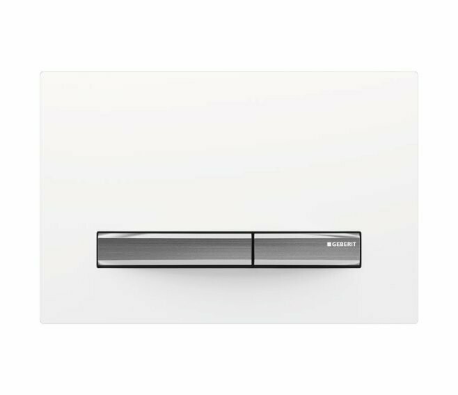 GEBERIT - SIGMA50 PLACCA DI COMANDO DOPPIO TASTO CROMATO / BIANCO 115.788.21.2