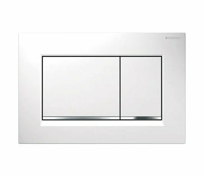 GEBERIT - SIGMA30 PLACCA DI COMANDO 2 TASTI BIANCA / CROMO 115.883.KJ.1