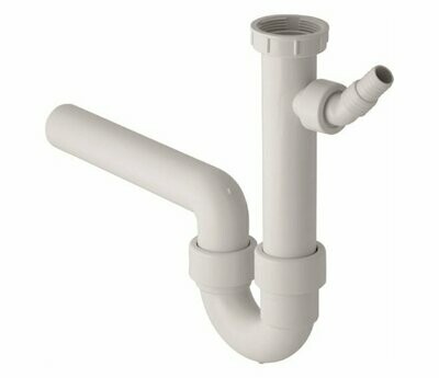 GEBERIT - SIFONE CURVO PER LAVELLO SCARICO ORIZZONTALE 1"1/2 BIANCO 152.713.11.1