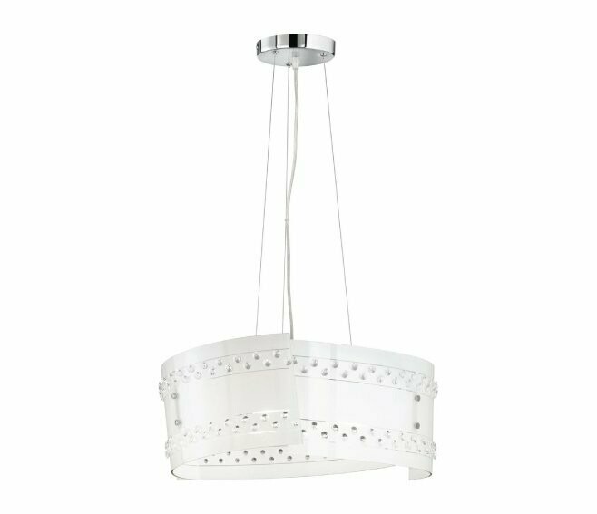 TRIO - CHRISTOBAL LAMPADARIO A SOSPENSIONE 3 VETRI SATINATI DIAMANTE TRASP D.50 CM