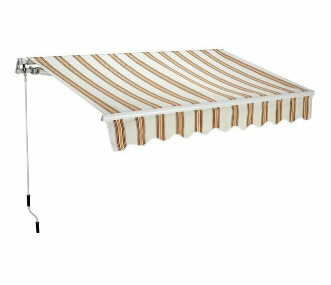 GARDEN FRIEND - TENDA DA SOLE BARRA QUADRA 300 X 200 CM. RIGA BEIGE/MARRONE
