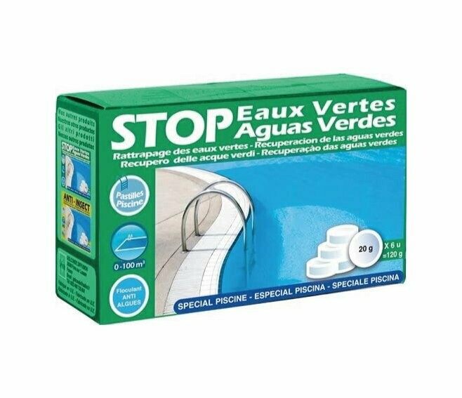 GRE - STOP ACQUE VERDI TRATTAMENTO ANTI ALGHE CONFEZIONE 6 PASTIGLIE 20 GR. 90147