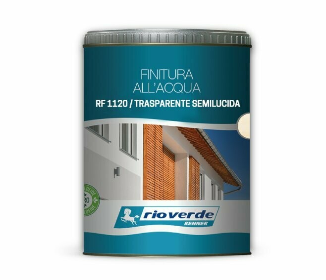 RIO VERDE - FINITURA PER ESTERNI CLASSICA ALL'ACQUA TRASPARENTE SEMILUCIDA 750 ML. RF1120