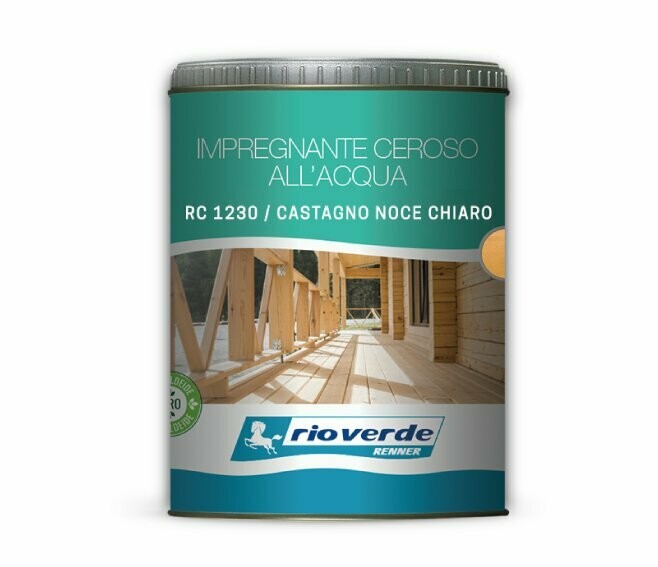RIO VERDE - IMPREGNANTE CEROSO ALL'ACQUA COLORE CASTAGNO NOCE CHIARO 0,75 LT. RC1230