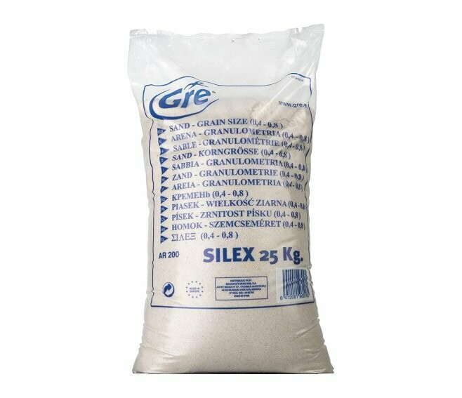 GRE - MEZZO FILTRANTE SABBIA PER FILTRO PISCINA 25 KG.