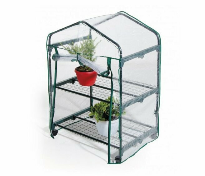 VERDELOOK - SERRA RETTANGOLARE A 2 RIPIANI CON RUOTE E TELO TRASPARENTE IN PVC, 69X49X98 CM, SERRA DA GIARDINO E BALCONE, PER PROTEZIONE PIANTE, INVERNALE, PER GIARDINAGGIO VERDELOOK - SERRA RETTANGOLARE A 2 RIPIANI CON RUOTE E TELO TRASPARENTE IN PVC, 69X49X98 CM, SERRA DA GIARDINO E BALCONE, PER PROTEZIONE PIANTE, INVERNALE, PER GIARDINAGGIO