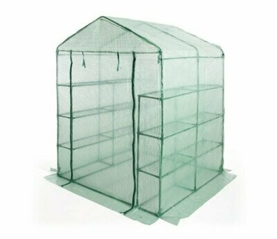 VERDELOOK Telo Ricambio Serra PE Retinato - 140x140x195cm, Per Serra Casetta 6 Ripiani 647/24, Apertura Frontale Con Cerniera - Foto 4