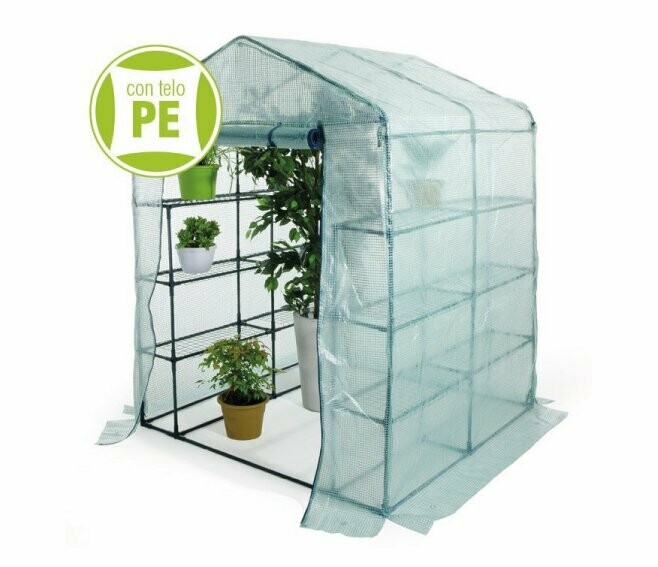 VERDELOOK - SERRA DA GIARDINO IN METALLO VERNICIATO, A CASETTA CON 6 RIPIANI E TELO IN PE RETINATO, 140X140X195 CM, PER PROTEZIONE PIANTE DI MEDIE E GRANDI DIMENSIONI, GIARDINAGGIO VERDELOOK - SERRA DA GIARDINO IN METALLO VERNICIATO, A CASETTA CON 6 RIPIANI E TELO IN PE RETINATO, 140X140X195 CM, PER PROTEZIONE PIANTE DI MEDIE E GRANDI DIMENSIONI, GIARDINAGGIO