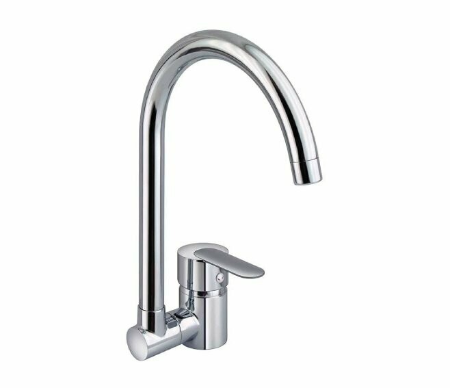 IDRO BRIC - SOTTOFINESTRA MISCELATORE MONOCOMANDO LAVELLO BOCCA ALTA RIBALTABILE CROMO